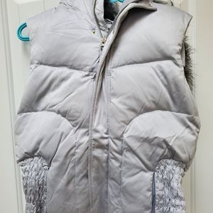 TALULUA - Faux blue/grey trim hoodie vest